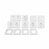 McPower Flair - Wand Steckdosen und Schalter Set I Standard I 20-teilig I 8x Steckdose 2x Wechselschalter 10x Rahmen | Aufputz Unterputz | Serie in Weiß matt