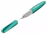 Pelikan Twist Füllhalter, Edelstahl-Feder in Strichbreite M inkl. Tintenpatrone, cold alaska