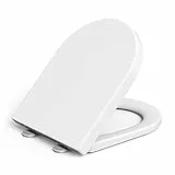 IDEALHOUSE Toilettendeckel, Wc Sitz Mit Absenkautomatik, Klodeckel Mit Quick-Release Funktion, LöSt Sich Nie Klobrille, Leicht Zu Reinigen - D Form Weiß Toilettensitz