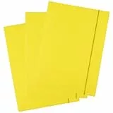 D.RECT 25 Stück Sammelmappe aus Karton, Postmappe mit Gummiband, 300g Gelb