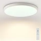 Oraymin Deckenlampe mit Fernbedienung 18W 2000LM, IP44 Wasserdicht Badezimmer Lampe, LED Deckenleuchte Dimmbar 3000K - 6500K Warmweiß Kaltweiß Tageslicht für Wohnzimmer Kinderzimmer Bad Flur Ø23cm