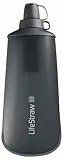LifeStraw Peak Series - Faltbare Trinkflasche mit Wasserfilter 1l für Trailrunning, Weitwandern, Reisen, Radfahren und Angeln, BPA-frei, Dark Mountain Gray (grau)