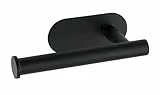 WENKO Turbo-Loc Toilettenpapierhalter Orea Black Matt, Befestigen ohne Bohren, Papierrollenhalter für Aufbewahrung des WC-Papiers, hochwertiger rostfreier Edelstahl, Schwarz matt, 16 x 4,5 x 7 cm