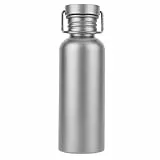 Ohulelks Titanium Trinkflasche 600ml - Ultraleichte, Auslaufsichere, Wiederverwendbare Sportflasche zum Radfahren, Wandern, Camping