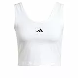 adidas Women's Essentials SMALL Logo Cotton Lifestyle Tank, White/Black, S