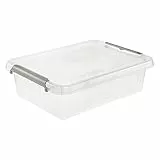 keeeper Aufbewahrungs-/Clipbox lara, 8,5 l, 39 x 29 x 11, Modular stapelbar, Clipdeckel zum Verschließen, Transparent
