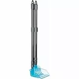 TRIXIE Kehrschaufel mit Harke - zur Entfernung von Haustier-Kot - teleskopisch längenverstellbar 57 - 102 cm - freistehend - grau/blau – 23650