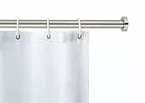 WENKO Teleskop-Duschstange Luz, ausziehbare Duschvorhangstange inkl. Wandadapter zum Klemmen, einfache Wandmontage - Befestigung ohne Bohren, aus rostfreiem Edelstahl, Ø 28 mm x 70-115 cm, Chrom