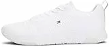 Tommy Hilfiger Herren Runner Sneaker Corporate Knit Rib Runner Sportschuhe, Weiß (White), 42