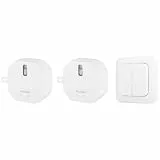 Smartwares Funk-Wandschalter-Set – 2 Funkwandschalter, EIN Doppel-Lichtschalter, Plug & Connect, 1000 W, SH4-99562, weiß