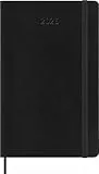 Moleskine Wochenplaner, Wochenagenda 2026 12 Monate mit Platz für Notizen, Deutsche Sprache, mit weichem Einband und Gummibandverschluss, Großformat 13x21, Farbe Schwarz