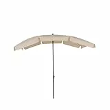 greemotion Sonnenschirm mit UV-Schutz - Balkonschirm in Beige-Grau - Gartenschirm knickbar - Terrassenschirm rechteckig - Outdoor-Schirm für Balkon, Terrasse & Garten