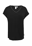 Modalmix-Shirt mit Spitzenblende schwarz M