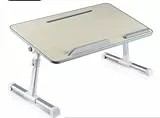AirOpen Laptoptisch fürs Bett, Höhenverstellbar, Winkelverstellbar, Betttisch Klappbar mit Schublade, Tablet-Ständer, Laptop Tisch für Bett, Sofa, Couch, Boden (53 x 30 cm, Beige)