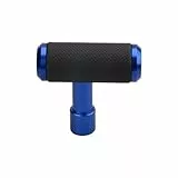 XJJJWL Schaltknauf PU Leder Schaltknauf Joystick T-Griff Hammer Fit Für at MT Auto Shifter Hebel Griff Aluminium Legierung Zubehör Auto Getriebekopf(05-Blue)