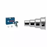 Bosch Professional Heißluftpistole GHG 23-66 (2.300 Watt, Temperaturbereich 50-650 °C, Display, 2 Düsen, im Werkzeugkoffer) + Zubehör 1609201647 Reduzierdüse 14 mm