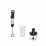 Tefal Quickchef+ 2-in-1 Stabmixer und Zerkleinerer, 1000 W, intuitive Geschwindigkeitsregelung, Turbo-Taste, Spritzschutz, Powelix-Messer-Technologie, Edelstahl, Schwarz, HB672830