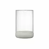 blomus Windlicht CALMA | Kerzenhalter aus hochwertigem Beton und Glas | Farbe Light Gray | Größe L | 15L x 15B x 22,5H cm | Indoor | exkl. Kerze