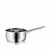 WMF Diadem Plus Stielkasserolle 16cm ohne Deckel, Kochtopf klein 1,5l, Milchtopf Induktion, Cromargan Edelstahl poliert, unbeschichtet