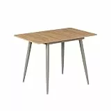 Vicco Esstisch Beaver, Goldkraft Eiche/Greige, 80 x 70 cm ausziehbar, für Flexible Nutzung als ESS- oder Arbeitstisch