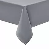 smiry Tischdecke Abwaschbar Rechteckig 100x140cm Tischtuch Polyester Wasserabweisend Lotuseffekt Tischwäsche Schmutzabweisend Abwischbare Tafeldecke für Party Küche, Grau