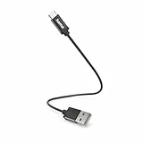 Hama USB-C-Kabel (USB-A 2.0 Stecker/USB-C Stecker, 480 Mbit/s, 0,2 m, kompatibel mit Samsung Galaxy S21/S20/S10/S9/S8, Huawei P30/P20, Xiaomi) Schwarz