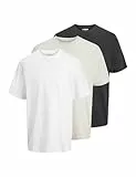 JJ REBEL Herren Jrebrocky Tee Ss Crew Neck 3 Pack Mp, Black, M (3er Pack)