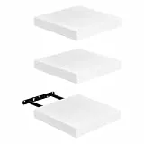FURNITABLE Schweberegal 3er Set Kompakt 20x20cm Wandregal MDF für Bad, Küche, Flur - Weiß