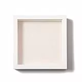 Muzilife 3D Bilderrahmen zum Befüllen mit Echter Glasscheibe, 22x22 cm-Tiefer Holz Rahmen Weiß, Objektrahmen Shadow Box, als Geschenk für Familie Freunde usw. (Weiß, 22x22cm)