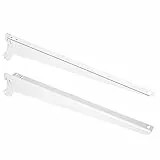 PRIOstahl Regalträger für Wandschienen Regalhalterungen Regalwinkel Regalsystem Regalhalterung - 1 Trägerpaar (2 Stück) 280 mm Farbe: Weiß für Schienen Regalboden Regal Wand Massiv aus Stahl