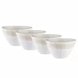 BUTLERS Schüssel 640ml 4er Set Suppenteller ATLANTIS Steinzeug Geschirr Suppenschüssel | Bowl Salatschale Teller tief | Farbverlauf mit Boho-Stil | Mikrowellen- & spülmaschinenfest