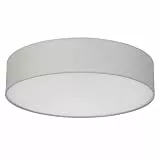 REV Deckenleuchte - Deckenlampe Wohnzimmer, Schlafzimmer & Küche rund 50cm mit Stoff-Lampenschirm im Vintage-Look, grau