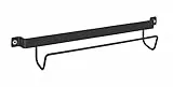 WENKO Leiter-Halter, Moderne Wand-Halterung für Haushalts-Leitern, passend zu den Design-Klapptrittleitern, hochwertiges Metall in schwarz, 33,5 x 6,5 x 7 cm
