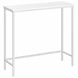 HOOBRO Schmaler Konsolentisch, 75 cm Beistelltisch, Flurtisch, Kleiner Ausstellungstisch, Sofatisch für kleinen Raum, für Eingang, Flur, Weiß EWW75XG01