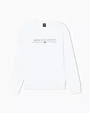 Armani Exchange Men's Long Sleeve Big Front Logo Relaxed fit, Sweatshirt, Off White, XL