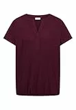 Cecil Kurzarm Bluse mit Split Neck Sweet Grape red XL