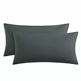 RUIKASI Kissenbezug 40 x 80 Grau 2er Set - Oeko Tex Kopfkissenbezug 40x80 Anthrazit Kissen Bezug 40x80cm mit Reißverschluss aus Mikrofaser, Polsterbezug Doppelpack Set Pillow Case Pillow Cover
