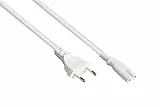 Good Connections EURO-Netzkabel - 7,5 m - Euro-Stecker Typ C (gerade) an C7/Euro 8 Buchse (gerade) - KUPFERLEITER - 0,75 mm² - Stromkabel für TV, Konsole, Radio, Netzteil, Rasierer u.v.m. - WEISS