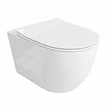 LAVITA Wand-WC Sinto Grande Hänge Toilette WC Sitz Colordeckel mit Absenkautomatik & Metallscharniere Color Spülrandlos Hängend Spülsystem TORNADO 2.0 Colorbecken Weißer Glanz