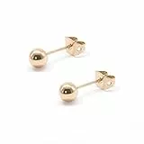 Artskin Ohrringe Silber 925 Damen Ohrstecker Titan Hypoallergen Herren Ohrringe Non-Nickel 6mm Roségold Kugelohrringe für Mädchen Empfindliche Ohren Geburtstagsgeschenk