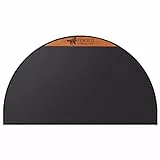 FLASLD Feuerfeste Kaminmatte, 61 x 104 cm, halbrund, schützt Böden vor Funken, Glut, silikonbeschichteter Glasfaser-Teppich