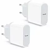 Anigaduo USB C Netzteil, 2-Pack USBC Adapter for iPhone 16/16 Pro/16 Pro Max/16 Plus 15 14 13 12 11 SE XR X 8 7 6, Pad, 25W Handy Ladegerät Charger Stecker Schnellladegerät Ladestecker Netzstecker