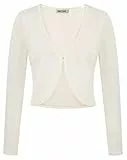 GRACE KARIN Cardigan Damen Strickjacke Langarm Elegant Business Arbeit Geschäft Bolero Weiß XXL