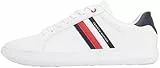 Tommy Hilfiger Herren Cupsole Sneaker Essential Leather Cupsole aus Leder, Weiß (White), 45