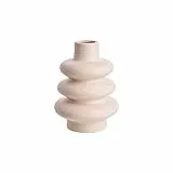 BUTLERS Keramik Vase Donut Spiral Design in Creme -Curves- Moderne Dekoration für Wohnzimmer und Tischdeko | Blumenvase für Tulpen, Rosen, Pampasgras oder Trockenblumen