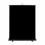 Walimex pro Roll-up Panel Hintergrund schwarz 155 x 200 cm, Fotohintergrund mit Transportbox, Hintergrundsystem für Fotostudio, knitterfreie Fotoleinwand ideal für Low-Key-Fotografie und Portraits