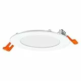 Osram Downlight Slim 120mm, LED Einbauleuchte, 8W, 4000K neutralweiß, 550 Lumen, flaches Design, IP20, einfache Montage für Wohnräume und Küchen, Weiß
