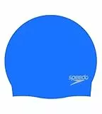 Speedo Unisex Erwachsene Einfarbige, geformte Badekappe aus Silikon | Schwimm-Essentials | Haarschutz Trainingshilfen, Neon Blue, Einheitsgröße