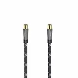Hama Antennenkabel Koax 3 m lang 120 dB (Koax Stecker - Kupplung, Koaxialkabel HD TV, 8K, zur Verbindung von Antennendose zu TV oder Receiver, Metallgehäuse, verstärkter Kabelmantel, 75 Ohm)