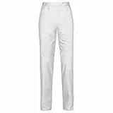 Barisa Arbeitshose Damen Schlupfhose Damen, Medizinische Berufsbekleidung, Elastische Taille, 2 Fronttaschen, Komfortable Passform für Pflegeberufe, Robuste Qualität Langfristige Nutzung Weiß L